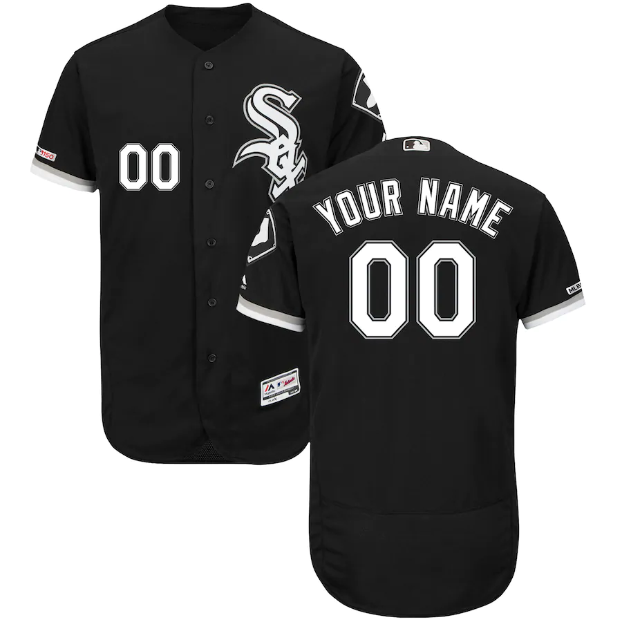 Men's Chicago White Sox Black Customized Stitched Jersey